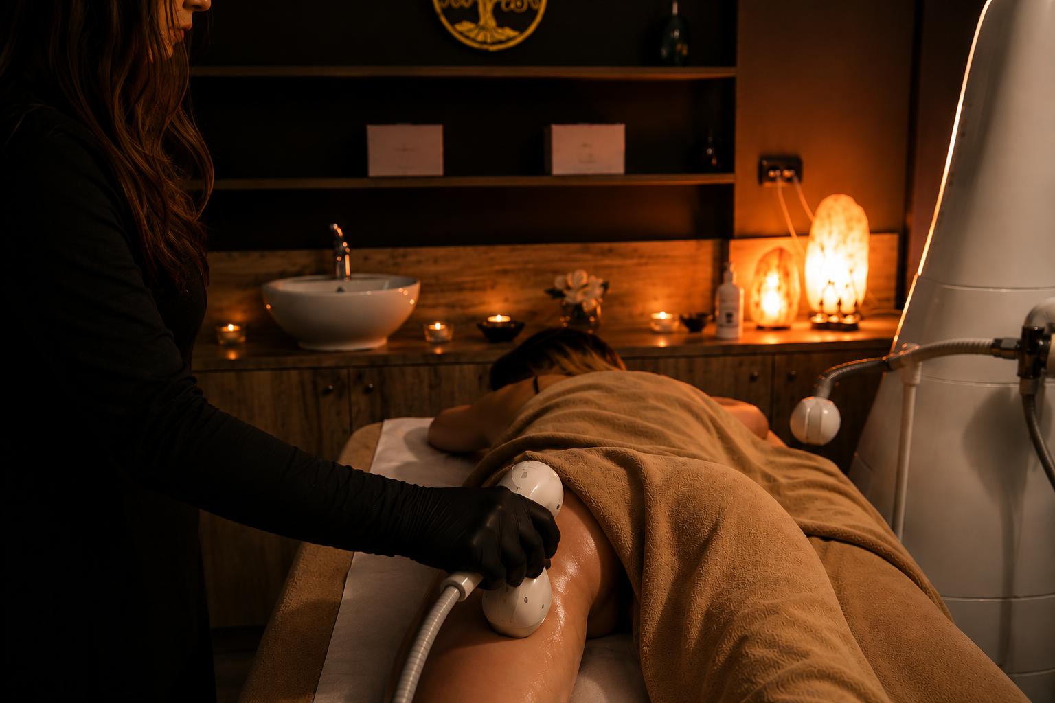 Trattamento snellente sulle gambe con manipolo