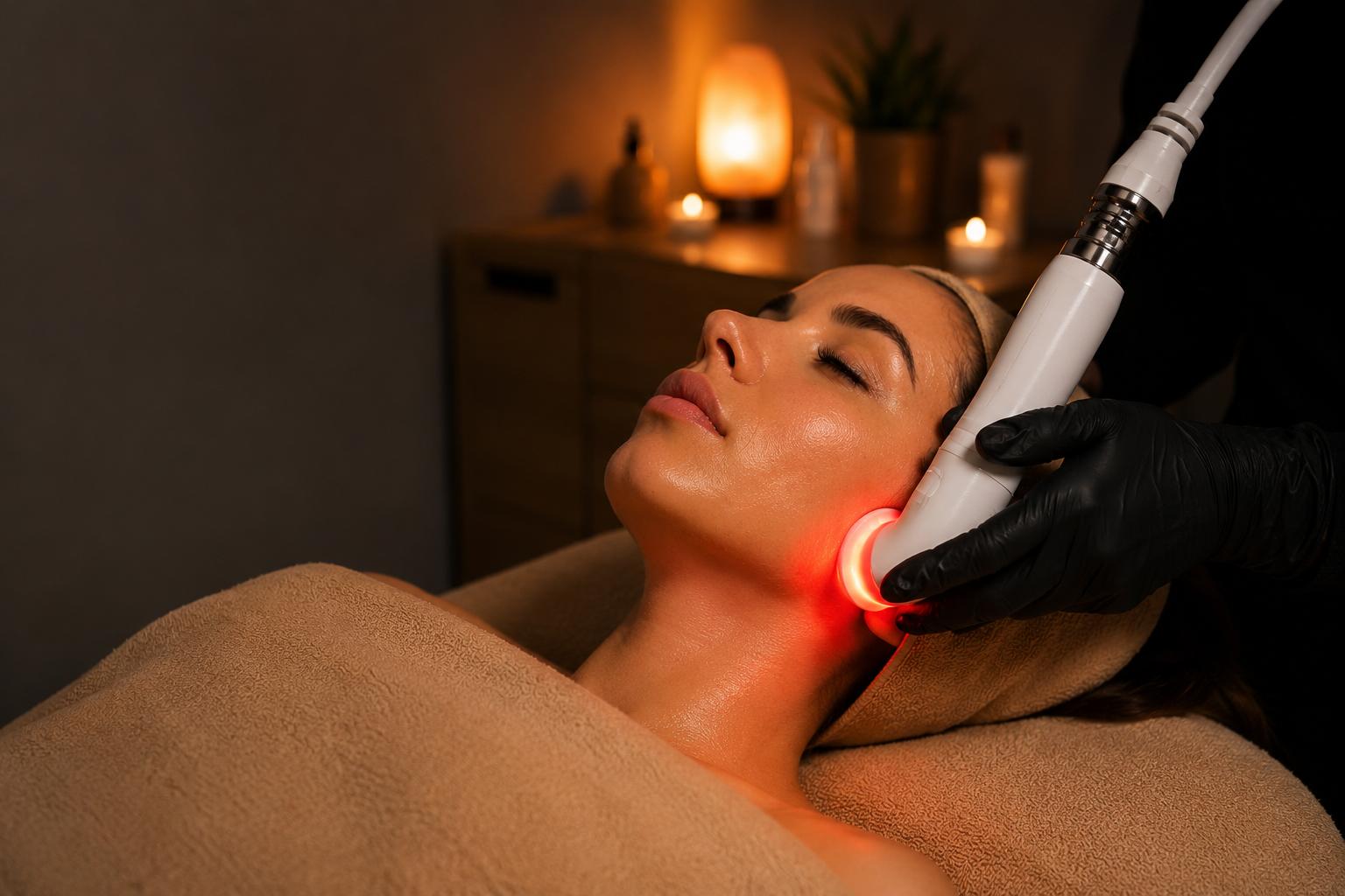 Trattamento viso Pelle Perfetta con manipolo a luce rossa